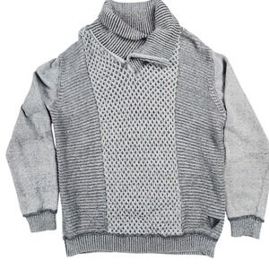 TN Trash Nouveau Gray Sz XL Knit Sweater Zipper Mock Neck Recycled‎ Cotton